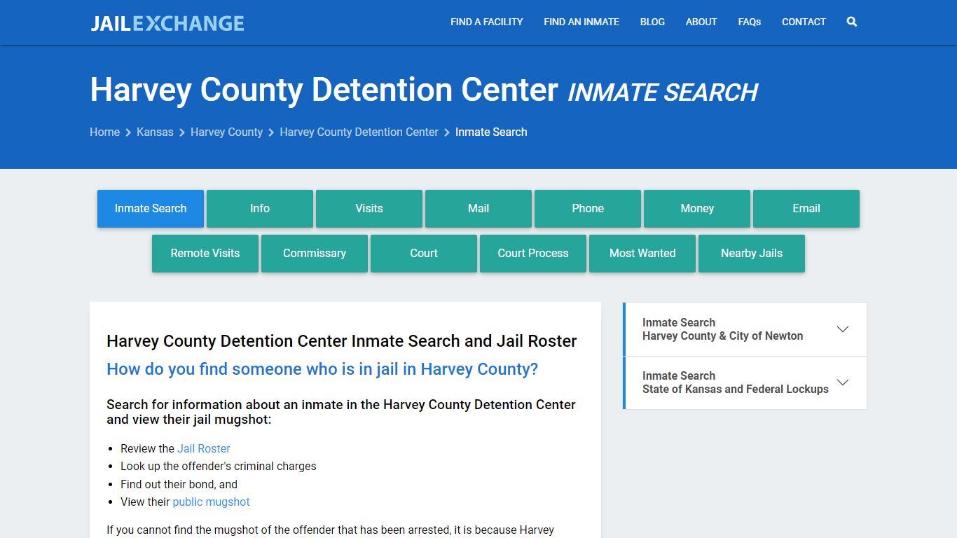 Harvey County Detention Center Inmate Search - Jail Exchange